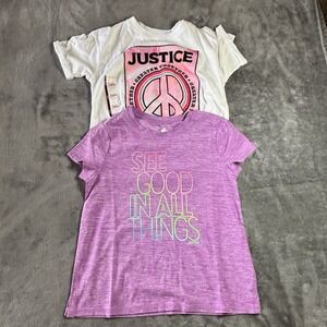 Justice Girls Lot Of 2 Tops Short Sleeve NWTSize S 7/8 Colorful , School, Casual